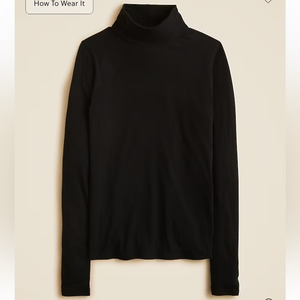 J crew black Feather jersey turtleneck